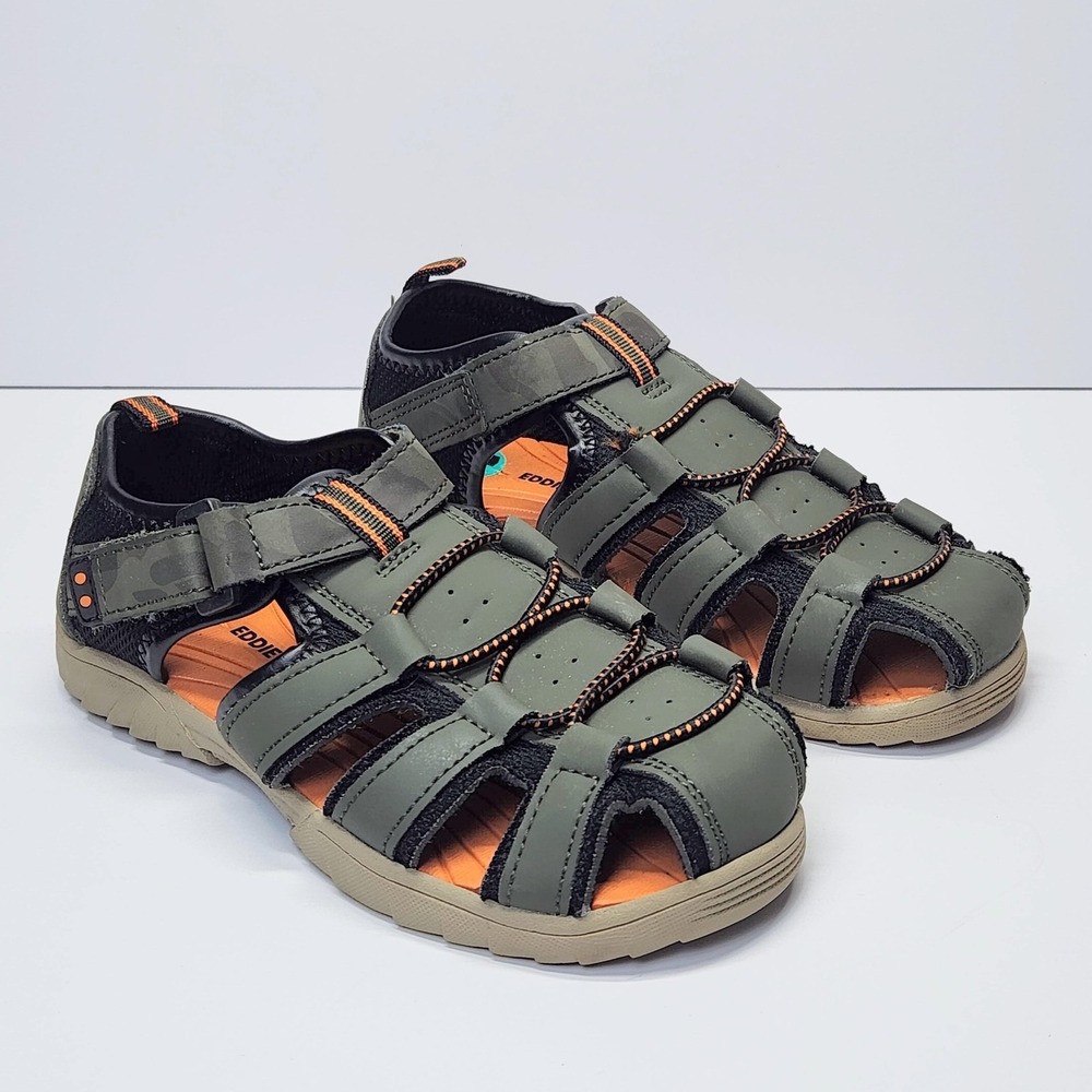 Eddie Bauer Edmund Sandals Kids Size 12 Green Closed Toe Fisherman Water Hiking